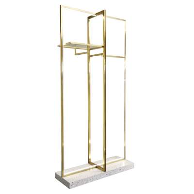 Fashion Design LED Light Front Facing Side Facing Clothing Display Stand Double bar Clothes Display Rack