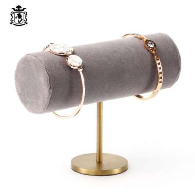 Bracelet Jewelry Display Rack  Velvet Covered Wood Jewelry Display Bracelet Holder Thin Rod Organizer T-Bar Bracelet