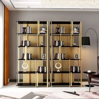 Modern Floor Stainless Steel Multi-layer Bookshelf Office Metal Display Rack Living Room Partition Shelf