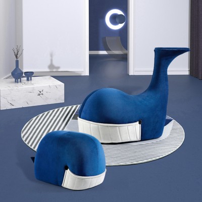 Nordic  Personality Children's Cartoon Low Stool multifunctional stool footrest wooden whale stool