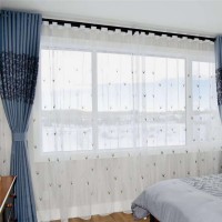 Wholesale Ready Made Curtain Window Polyester Sheer Curtains Fabric Decoration