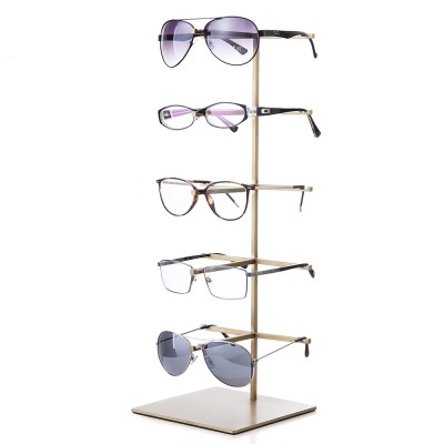 RuiChen 2020 New Design Sunglass Store 5 Tiers Black Metal Sunglasses Stand Eyewear Display Stand Sunglass Display