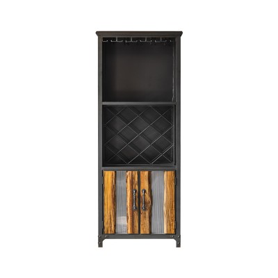 American solid wood  retro industrial style living room decoration cabinet wine cabinet bedroom storage high cabinet