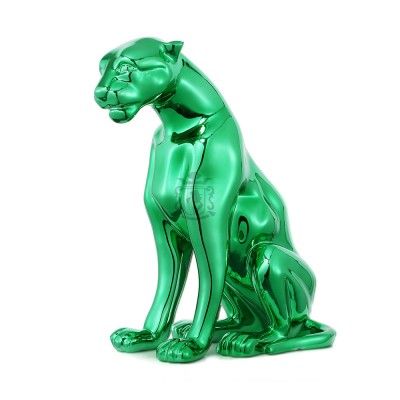 2020 New Style High-End Window Display Decoration Animal Statues Leopard Window Design Leopard Statue Sitting Pose Fiberglass