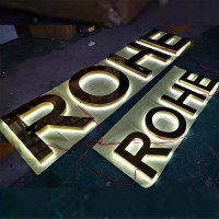 Custom 3D Stainless Steel LED Illuminated Back Lit metal Letter Light Sign