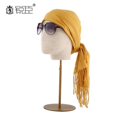 UK Warehouse Linen Wrapped Head Mannequin For Headwear Wig Display