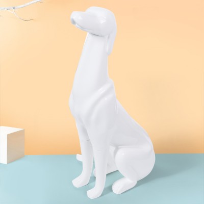 Promotion Store Fixture Animal  Pet  Canine Model  Poodle With White Sitting Posture  Lovely Dog Mannequin For Sale