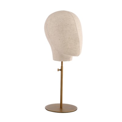 Tabletop Wig Display Linen Mannequin Head Hat Display