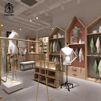 Clothes shop Display Showcase Decoration ideas Clothing Hanging Pole Furniture Shop Interior Design Fixture in Display Rack