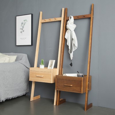 Nordic bedroom solid wood cloud ladder bedside  narrow cabinet creative economic-type storage cabinet coat Racks