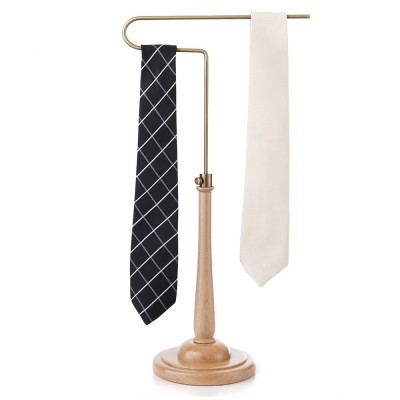 Hotsale Retail Store Shop fittings Wooden and Metal Table Top Silk Scarf Holder Display Rack Tie Display Stand