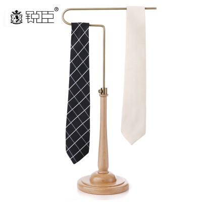 2020 Newest Tie Rack Wooden and Metal Combination Simple Design Tie Display Rack for Window Show